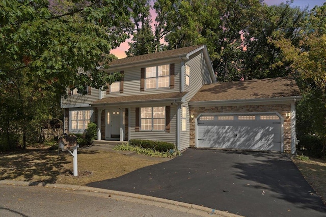 view of property with a garage