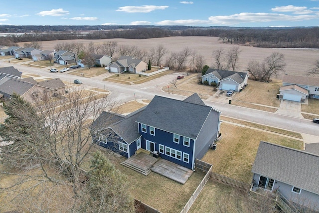 aerial view with a residential view