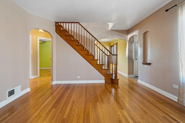 entrance foyer featuring light wood-type flooring