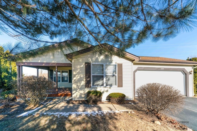 view of front of home with a garage