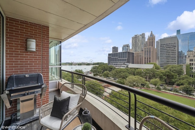 balcony with a grill