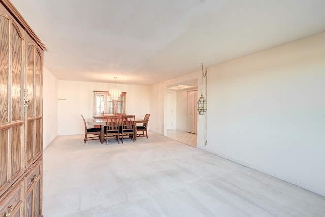 view of carpeted dining room