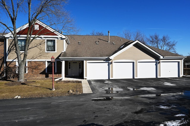 view of front of house with a garage