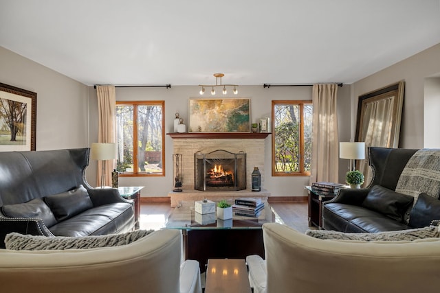 living room featuring hardwood / wood-style floors