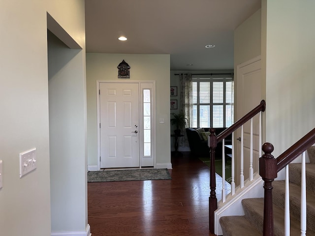 entryway featuring dark hardwood / wood-style flooring