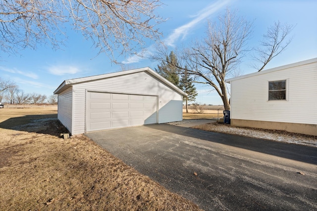 detached garage with driveway