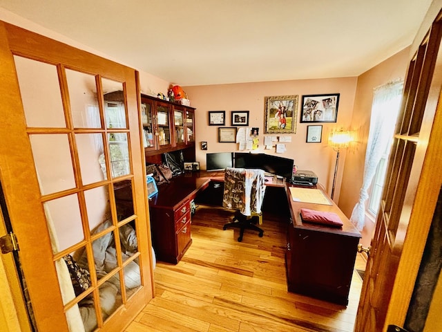 office featuring light wood-type flooring