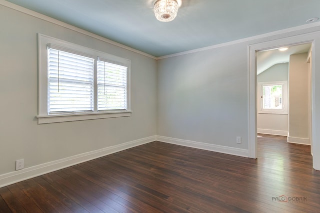 unfurnished room featuring dark hardwood / wood-style flooring