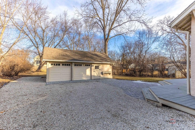 view of garage