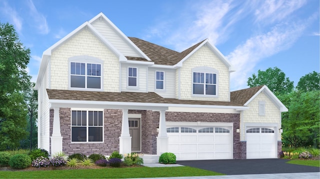 view of front of property featuring a garage