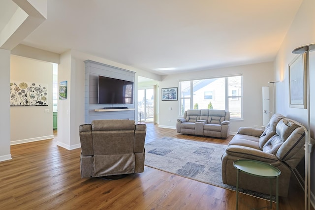 living room featuring hardwood / wood-style floors