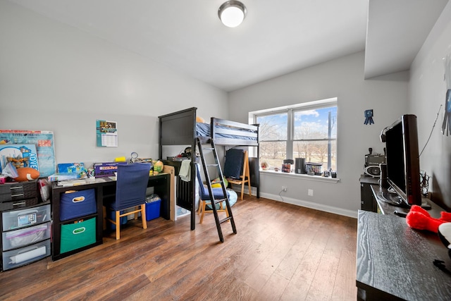 bedroom featuring dark wood-type flooring