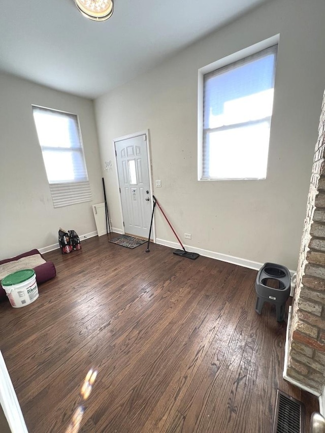 foyer featuring dark hardwood / wood-style flooring