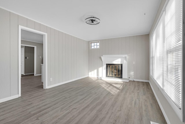 unfurnished living room featuring hardwood / wood-style floors