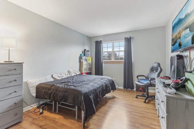 bedroom featuring light hardwood / wood-style flooring