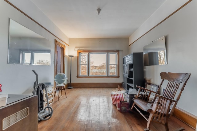 living area featuring light hardwood / wood-style flooring