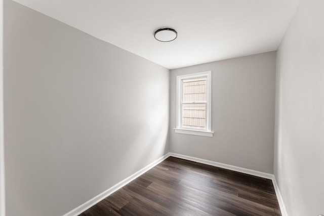 unfurnished room with dark hardwood / wood-style floors