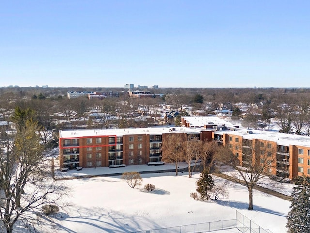 view of snowy aerial view