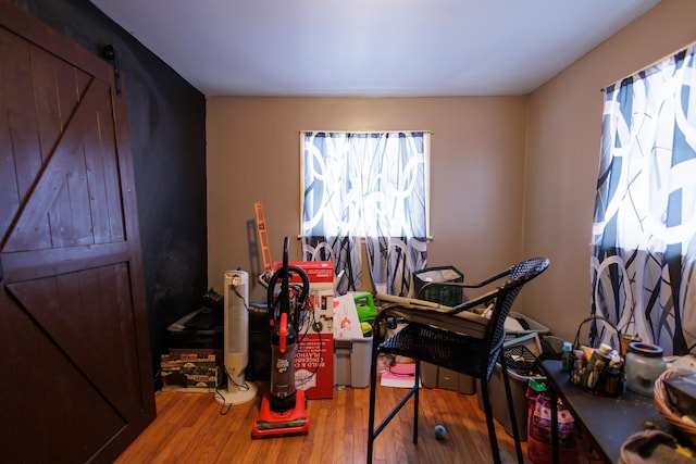 office featuring hardwood / wood-style flooring