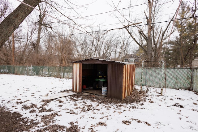 view of snow covered structure