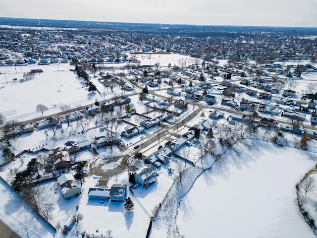 view of snowy aerial view