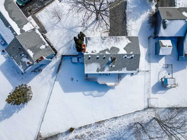 view of snowy aerial view