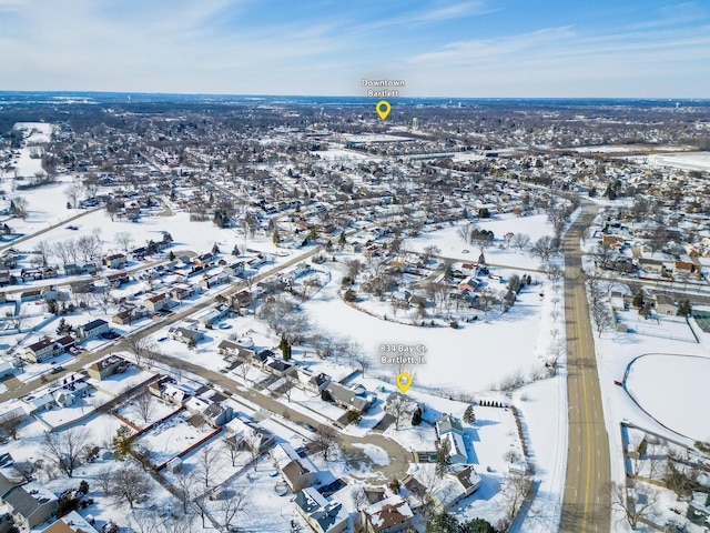 view of snowy aerial view