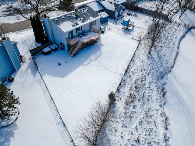 view of snowy aerial view