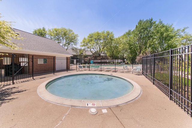 view of pool featuring a patio