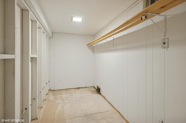 spacious closet with visible vents