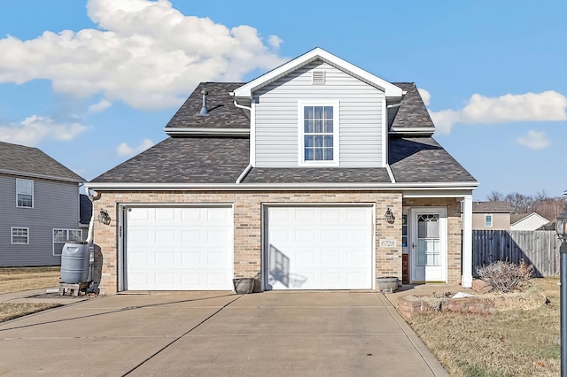 view of front property with a garage