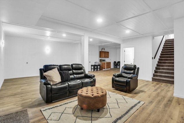 living room featuring hardwood / wood-style flooring