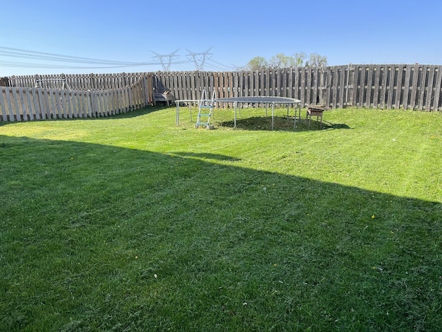 view of yard with a trampoline