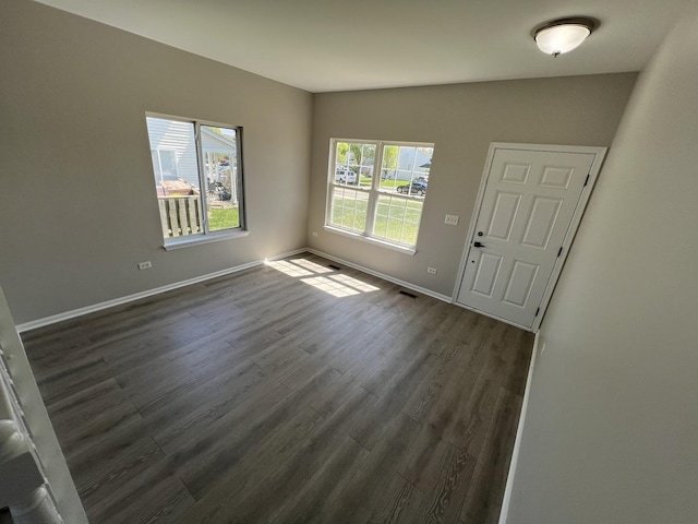 interior space featuring dark hardwood / wood-style flooring