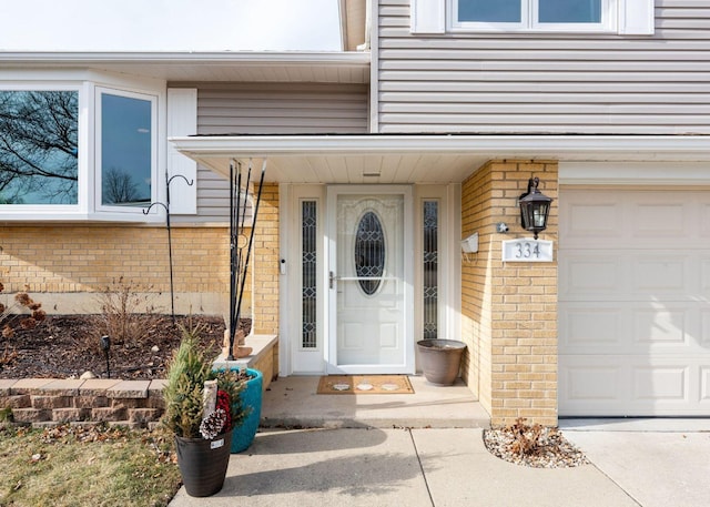 entrance to property with a garage