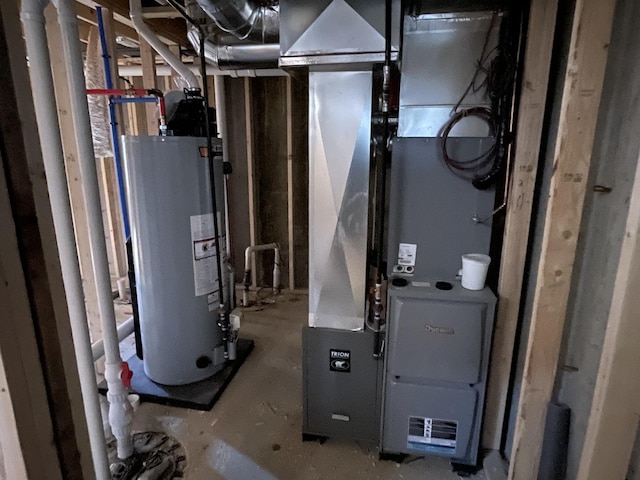 utilities with heating unit and water heater