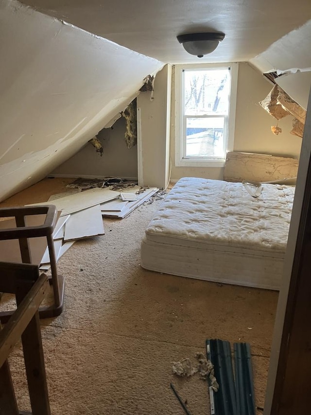 unfurnished bedroom featuring vaulted ceiling