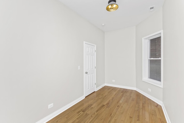 empty room featuring light wood-type flooring