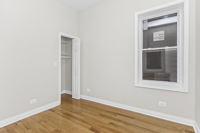 unfurnished bedroom featuring light hardwood / wood-style flooring