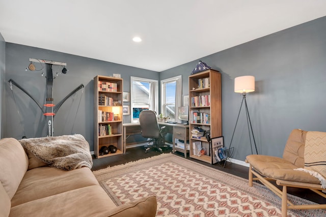 office featuring wood-type flooring