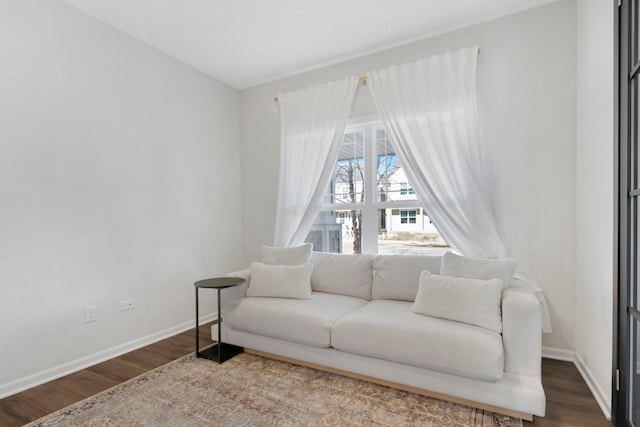 living room with wood-type flooring