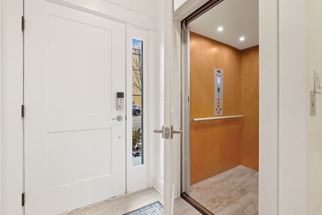 foyer with elevator