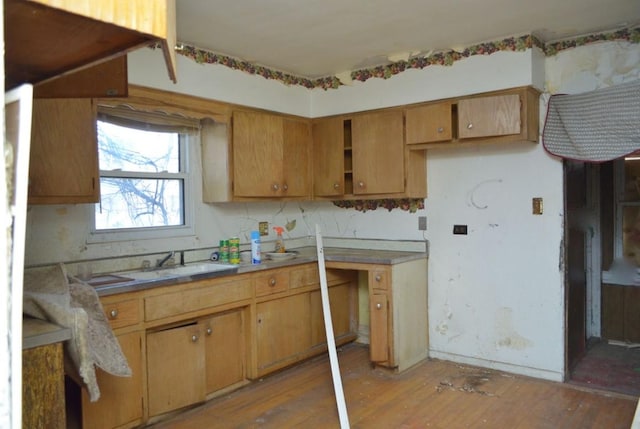 kitchen featuring sink and light hardwood / wood-style floors