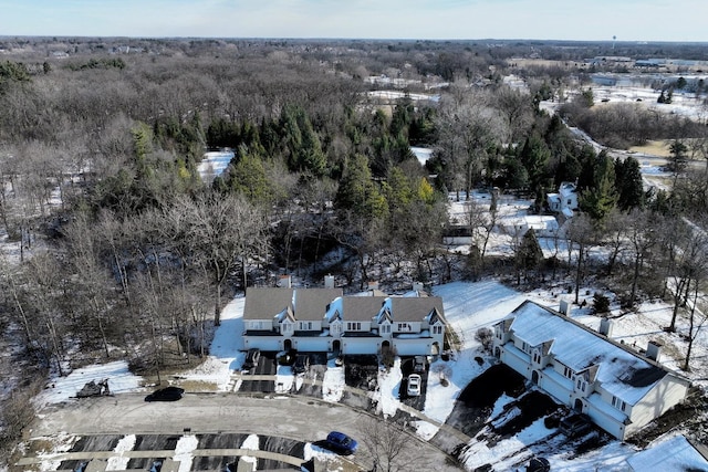 view of snowy aerial view