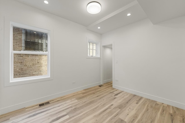 empty room featuring light wood-type flooring