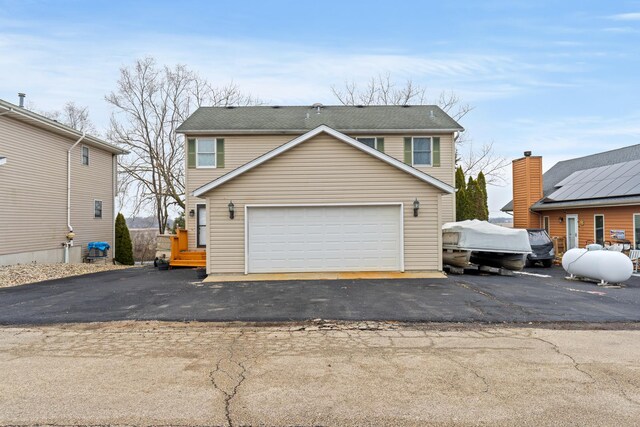 exterior space featuring a garage