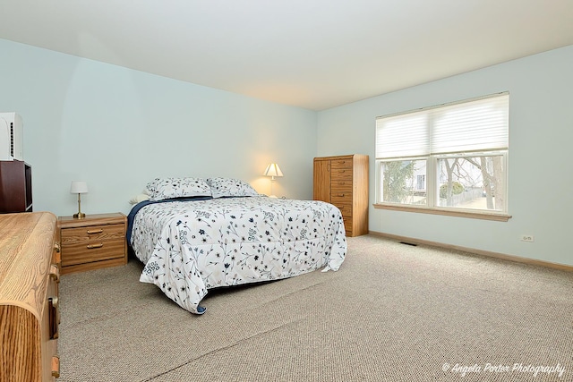 bedroom featuring carpet