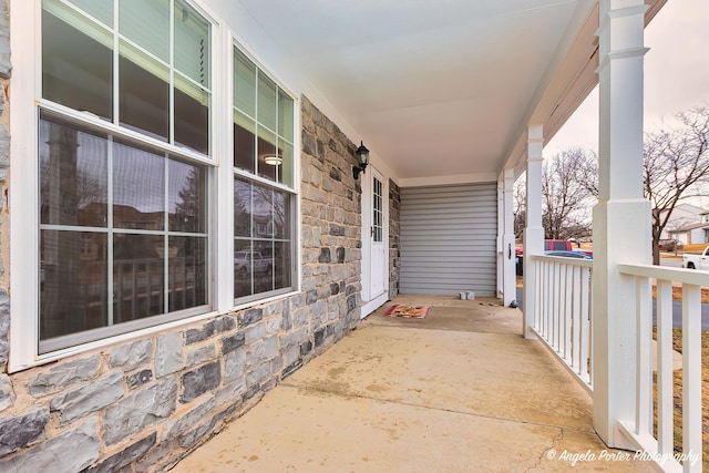 view of patio with a porch