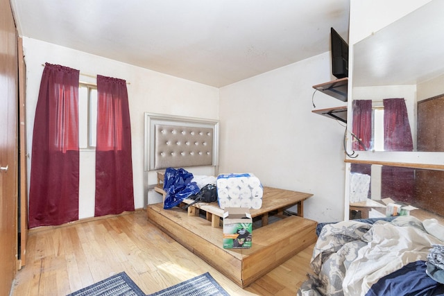 bedroom with hardwood / wood-style floors