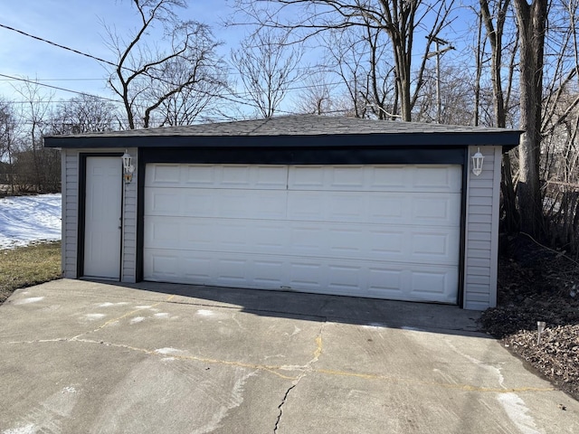 view of garage